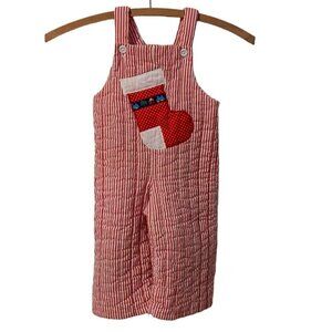 Vintage Baby Coverall Overalls Holiday Stocking Christmas Onsie